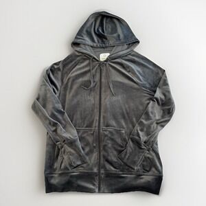 Offline By Aerie Women's Velvet Velour Oversized Hoodie Long Gray XS-Lounge-Cozy